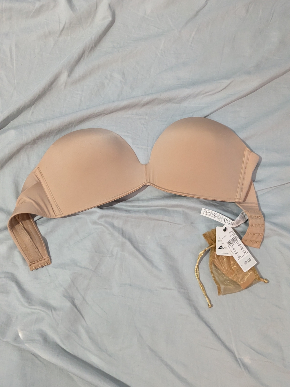 NWT Intimissimi Laura Strapless Bandeau Bra Ultralight Microfiber 38B
